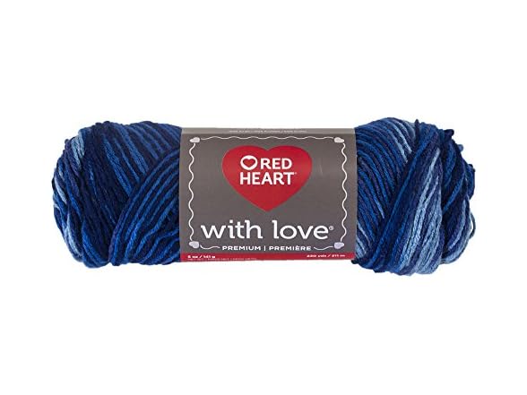 RED HEART With Love Yarn, Deep Blues
