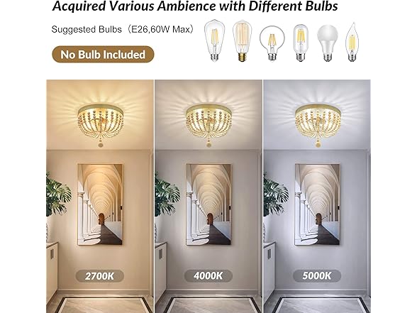 VerRon Farmhouse Wood Beaded Chandelier