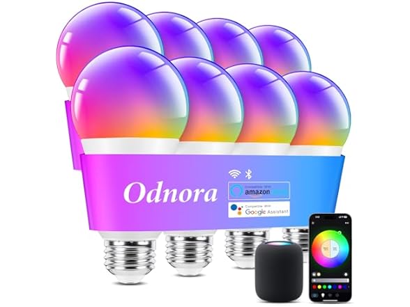 Odnora B0FQV62PX5 LED Smart Light Bulbs