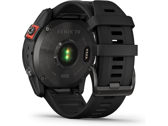 Garmin Fenix 7X Solar-Powered Waterproof 1.4-Inch Display Multisport GPS Watch with Built-in LED Flashlight and Bluetooth (Slate Gray with Black Band) (Open Box)