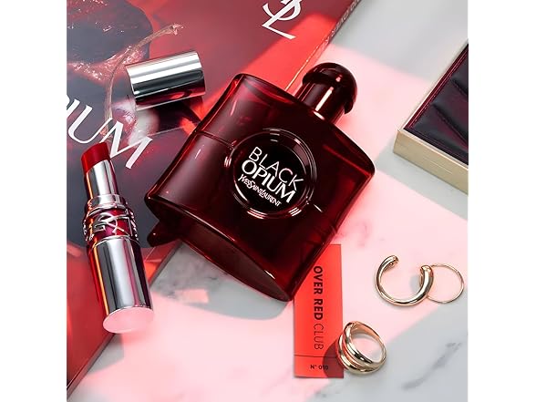 Yves Saint Laurent  Black Opium Eau de Parfum Over Red