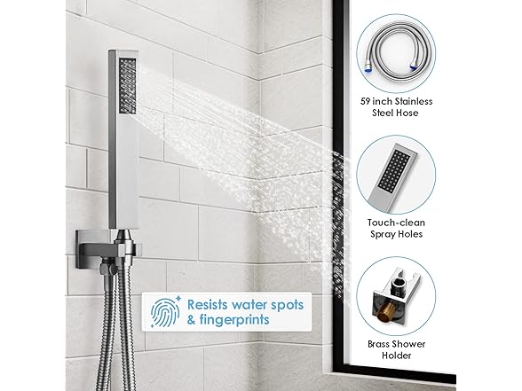 Shower System with Body Jets: EVERSTEIN, Brushed Nickel