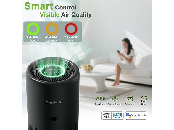 1200 Ft Black Air Purifier
