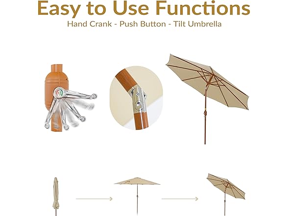 Sunnydaze Decor JLP-1441 8.5 ft Patio Umbrella Beige