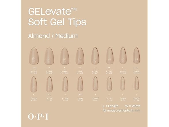 OPI GELevate Soft Gel, Nail Tips | Almond Shape