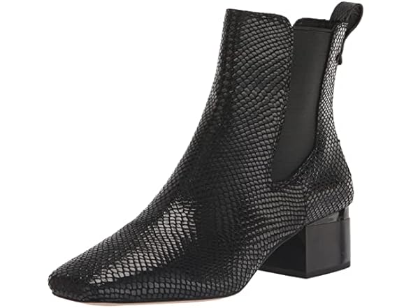 Franco Sarto Womens Bootie Black Snake Print 6.5 M