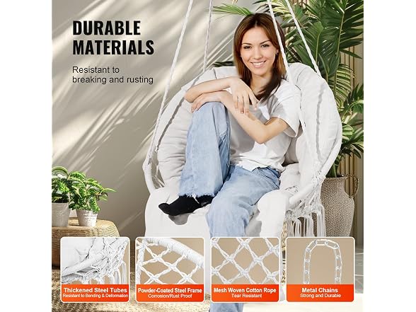 Hanging Hammock Swing Chair, 330 Lbs Capacity