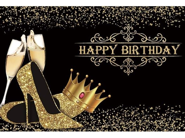 Dorcev 10x8ft Happy Birthday Backdrop