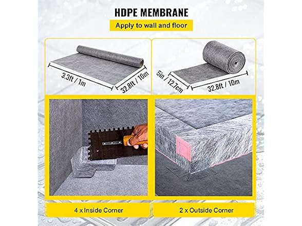 Shower Curb Kit 38\" x 60\" Watertight Shower