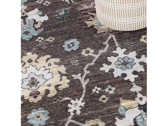 Superior 2'7"x6' Floral Geometric Border Indoor Area Rug