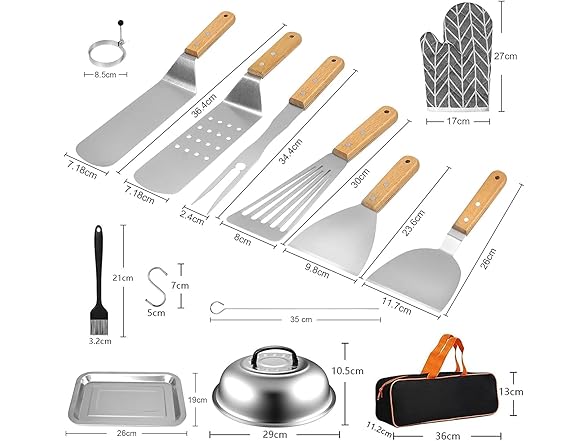 34PCS Griddle Accessories Kit for Blackstone