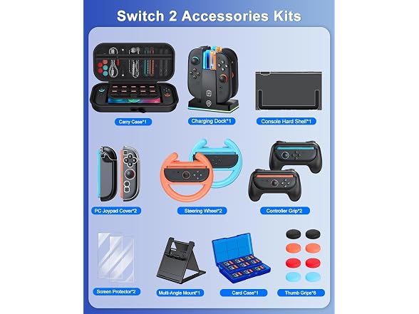 FYOUNG Switch 2 Case Bundle Accessories