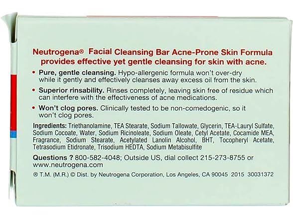 Neutrogena Acne Prone Skin Formula Facial Bar 3.50 oz