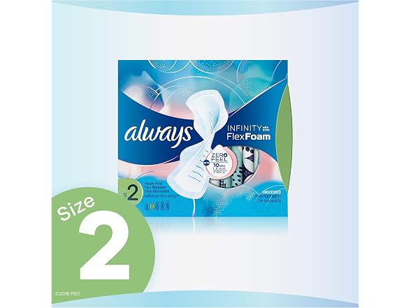 Always Infinity Size 2 Pads w/Wings 2Pk