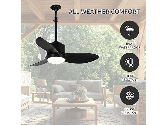 SUTEFAN 34'' Outdoor Ceiling Fan - Gallery 2