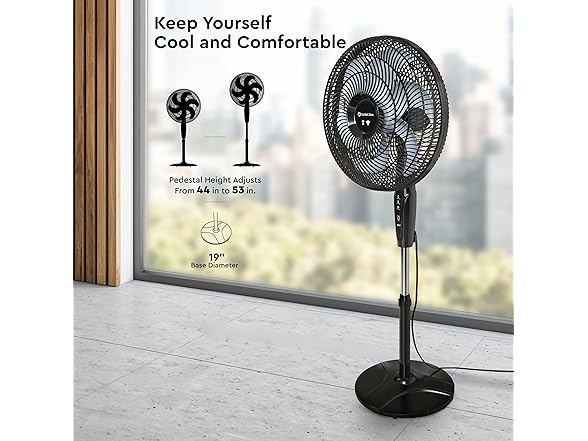 Comfort Zone Smart Oscillating Stand Fan