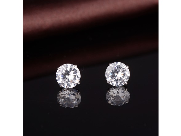 Genuine Crystal Round Stud Earring