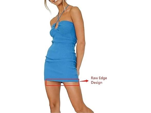 Mieeyali Women (S) Sexy Halter Neck Mini Y2K Dress