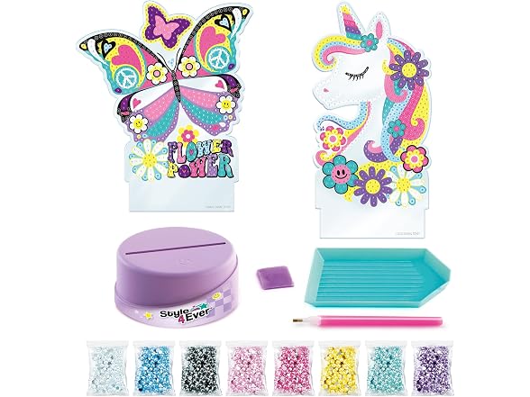 Style 4 Ever Diamond Art Unicorn or Butterfly Lamp Set