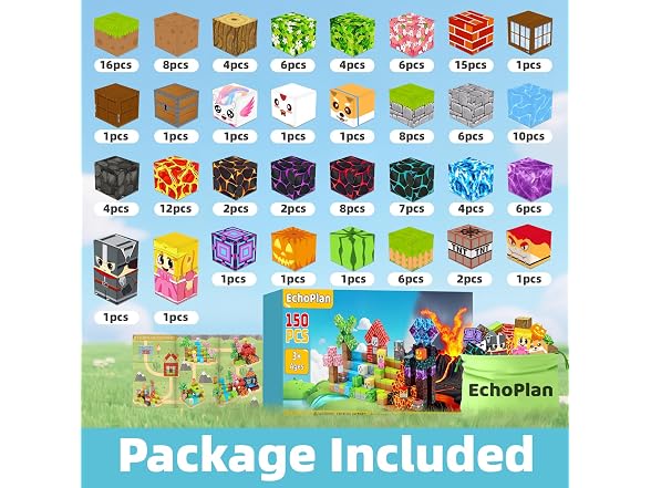 EchoPlan W2388 150PCS Magnetic Blocks