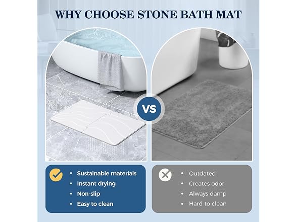 PUCUN 32 * 20 Stone Bath Mat Large Diatomaceo