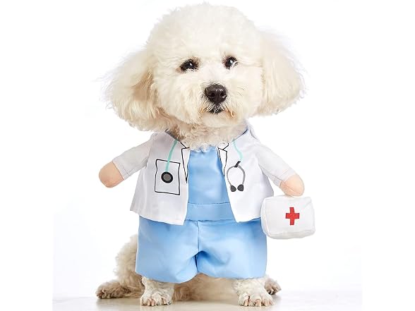 Dog Cat Doctor Costume, Funny Pet Doctor Hal