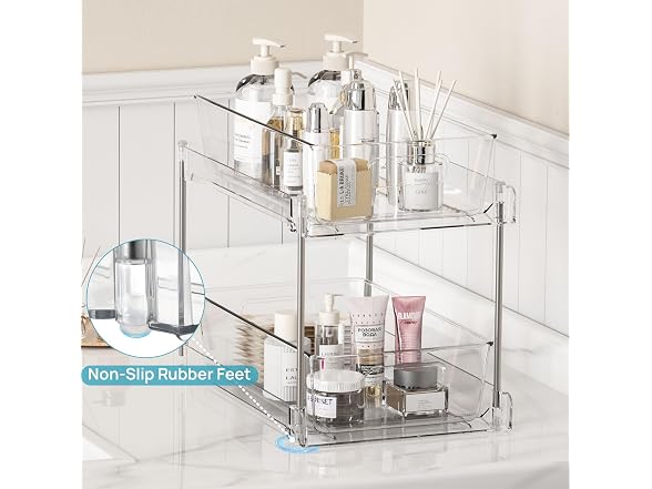 Vtopmart 2 Pack Pull Out Bathroom Under Sink Organizer