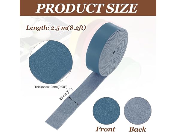 MECCANIXITY Faux Leather Strap, 1"
