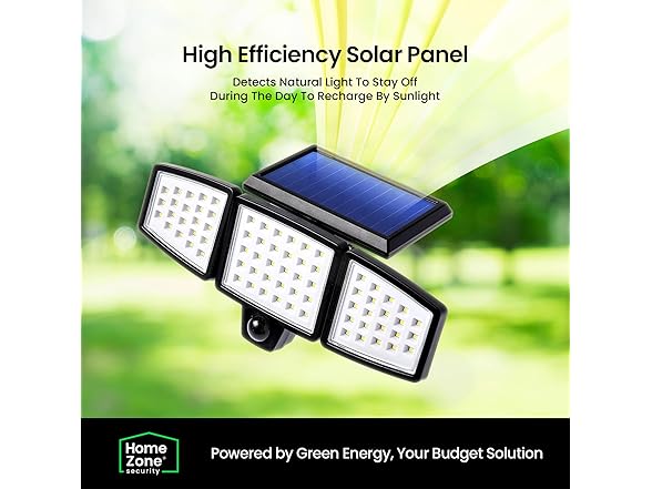 Home Zone 2PK Solar Triple Head Security Light