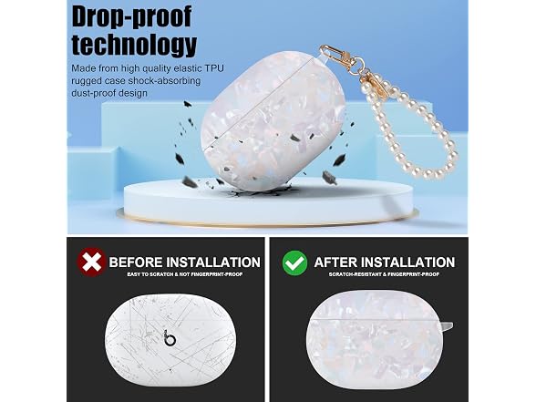 CameCosy Glitter Marble Shell Design