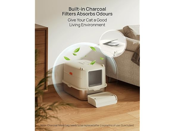 Enclosed Stainless Cat Litter Box