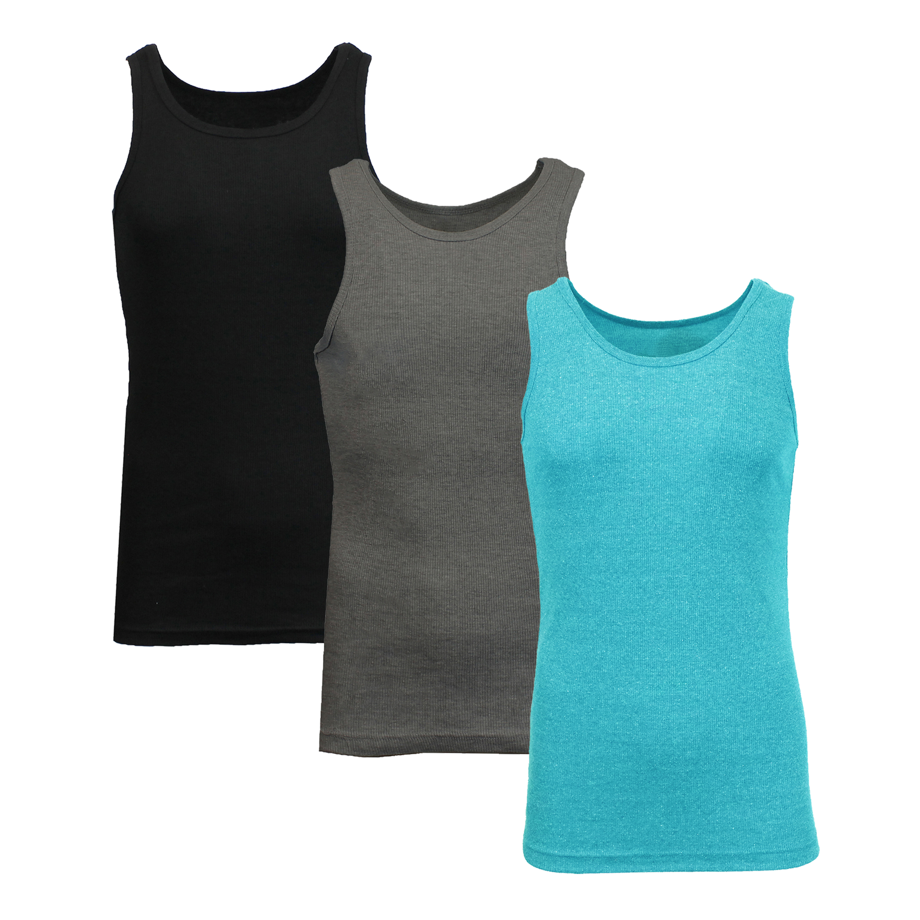 3 or 5PK Men's Heavyweight Ribbed Tank Top - Gallery 50
