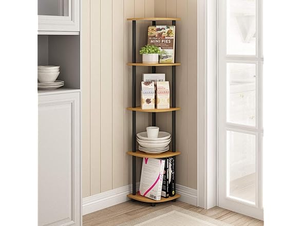 Furinno Furinno TURN-N-TUBE Corner Shelf, 5-Tier