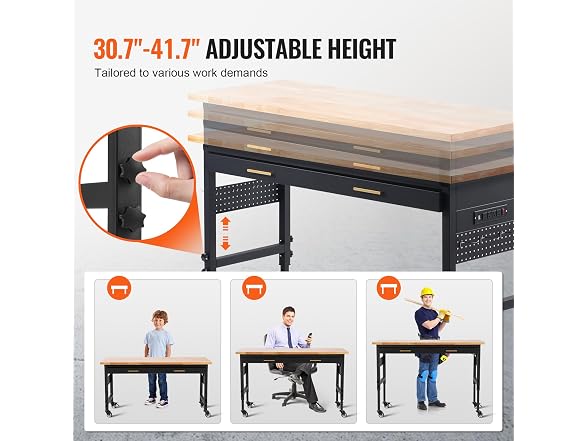 60-inch Adjustable Workbench, 1500 lbs Load