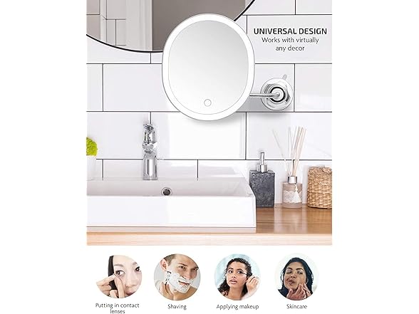 OVENTE 9'' Rechargeable Lighted Wall Mou