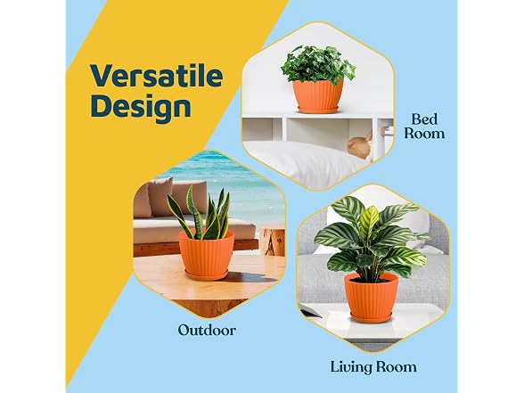Lifemaster 6" Plant Pots with Drainage, 24 Pack