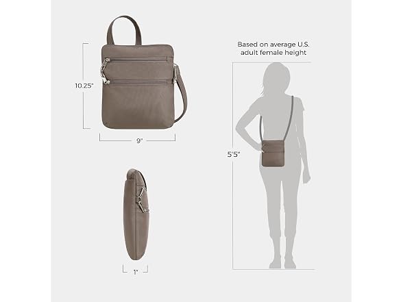 Travelon Anti-theft Classic Slim Double Zip Crossbody