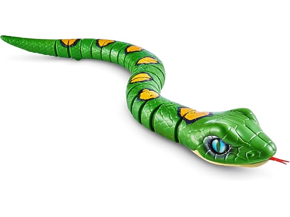 Slithering Snake Robotic Light Up Reptile Toy that Moves (Green)
