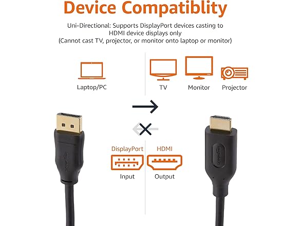 Amazon Basics DisplayPort to HDMI Cable