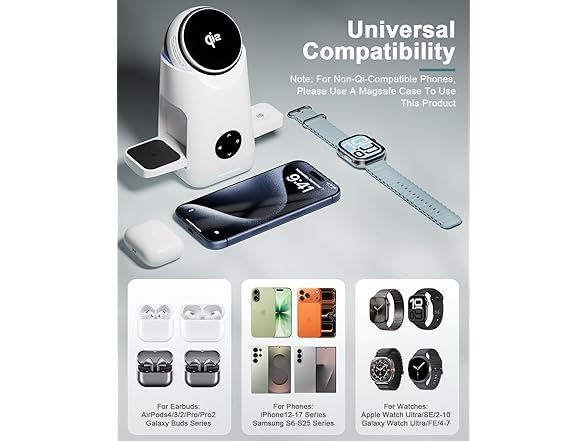 Vaytrio 3-in-1 Charging Station | 15W Rotating MagSafe - Gallery 4