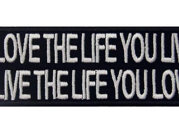 EmbTao Love The Life Live The Life Patch Funny Badge