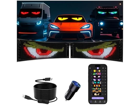 JDVOOTD Animated LED Eyes Car Decor