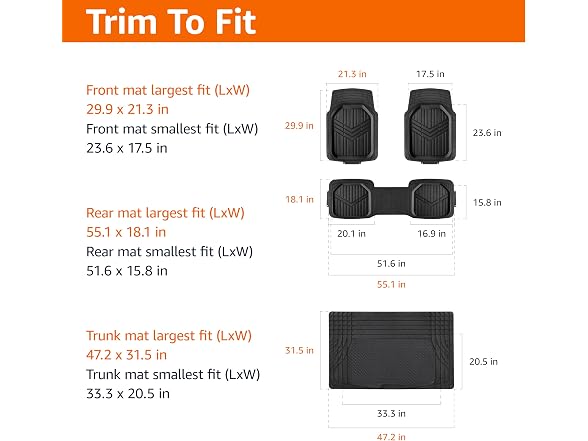 Amazon Basics 4-Piece Heavy Duty Anti-Slip Floor Mats