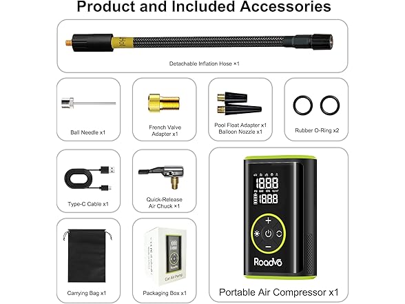 Roadvo 150PSI 10000mAh Tire Inflator