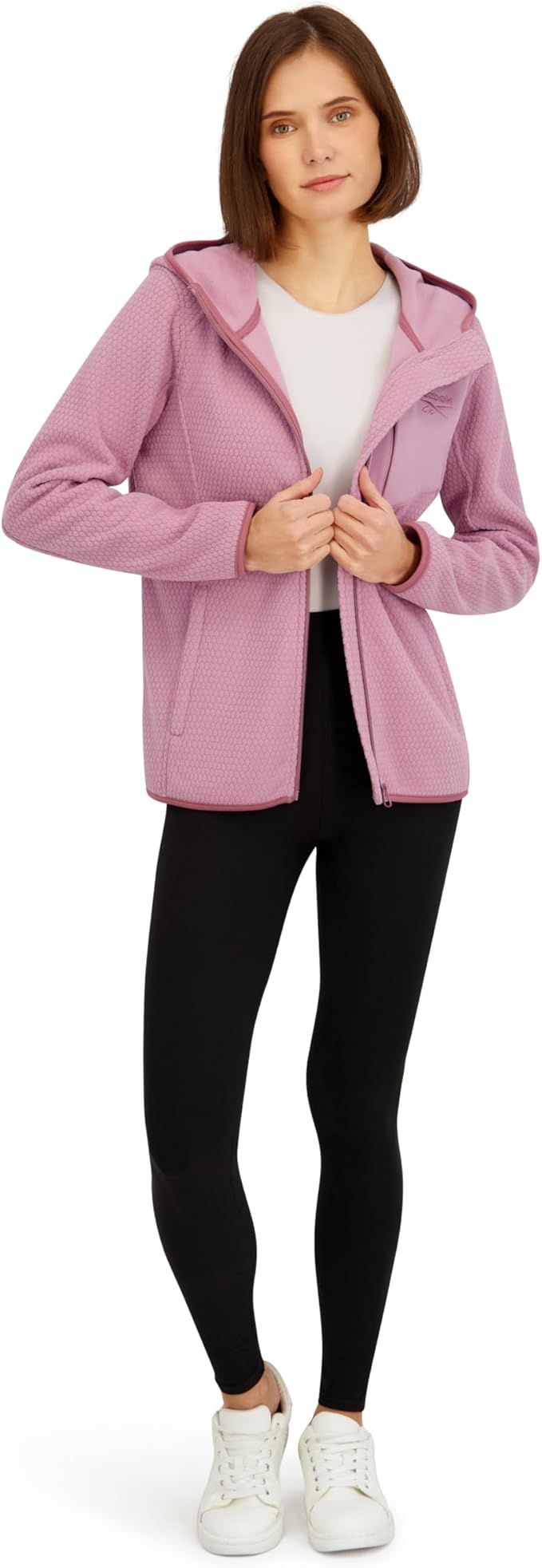 Reebok Women Zip-Up Honeycomb Fleece Jkt - Gallery 5