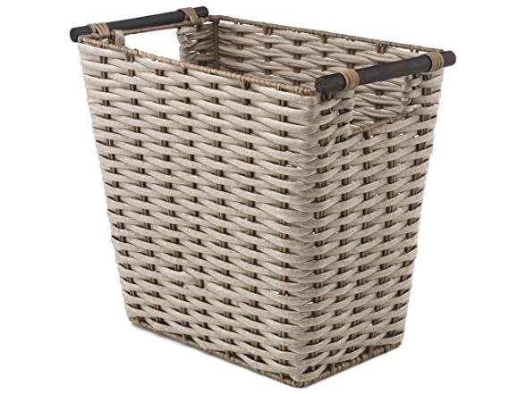 Whitmor Waste Basket with Wood Handles