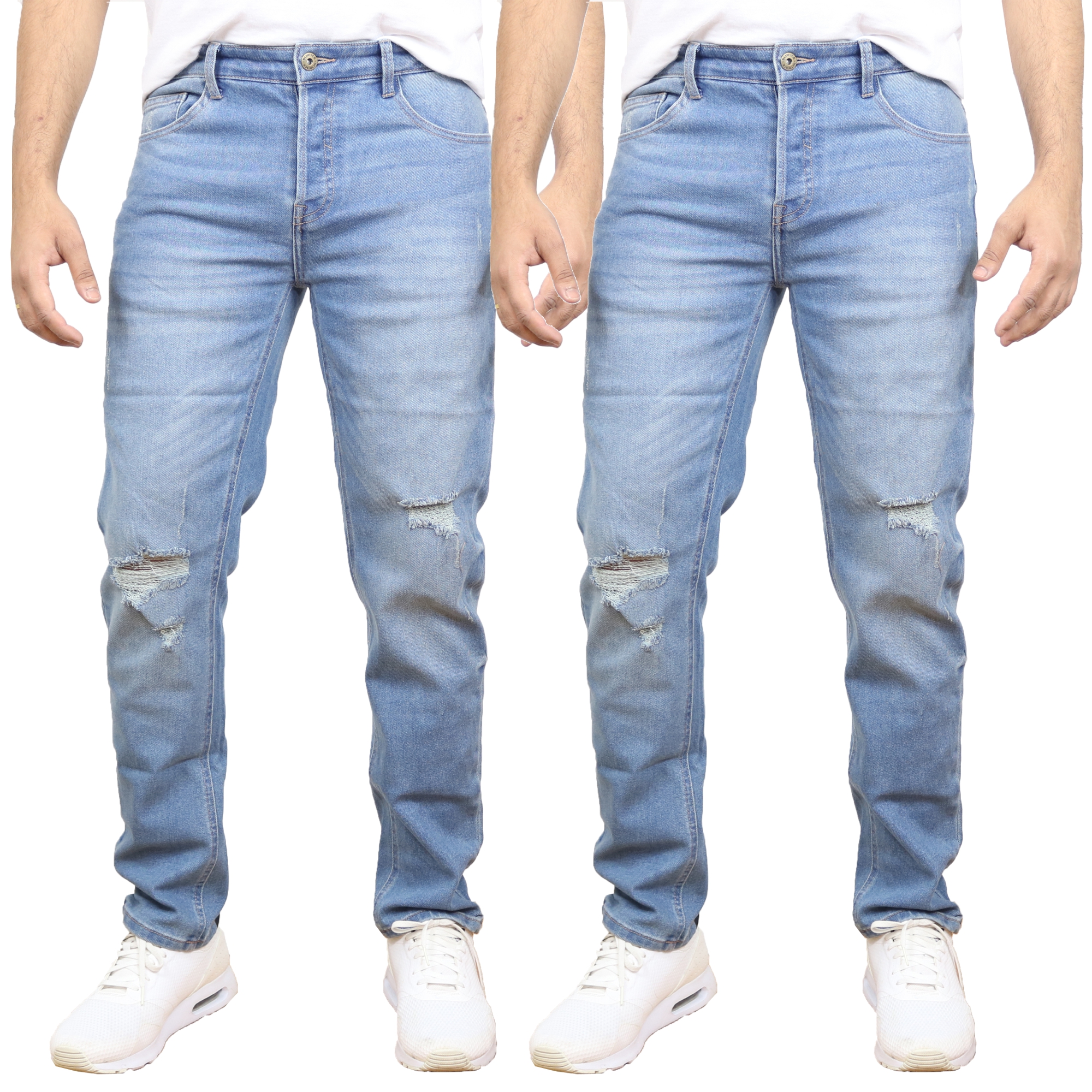 Men's Stretch Ripped Denim Jeans (30-42) - Gallery 32