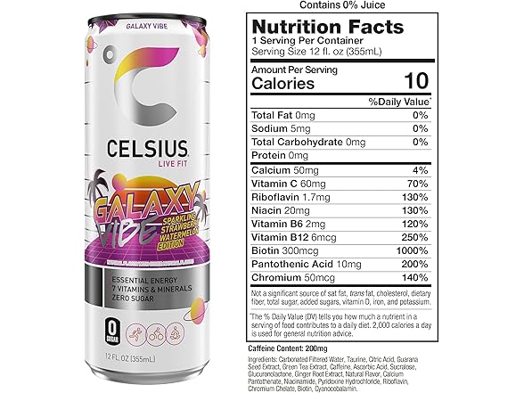 CELSIUS GALAXY VIBE Sparkling Strawberry Watermelon