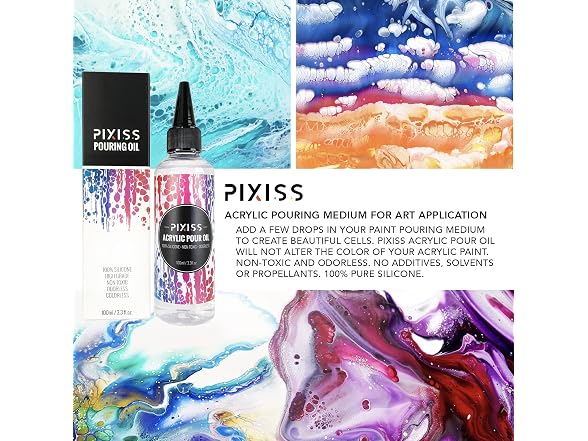 Pixiss Acrylic Pouring Oil 100% Silicone Oil 100m