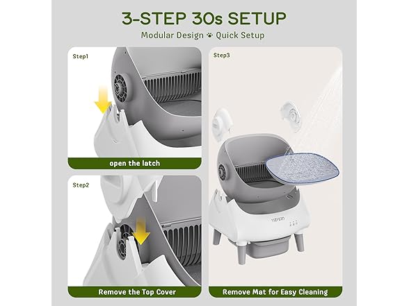 YIZFERN Self Cleaning Litter Box for Multiple Cats, Automatic (Open Box)